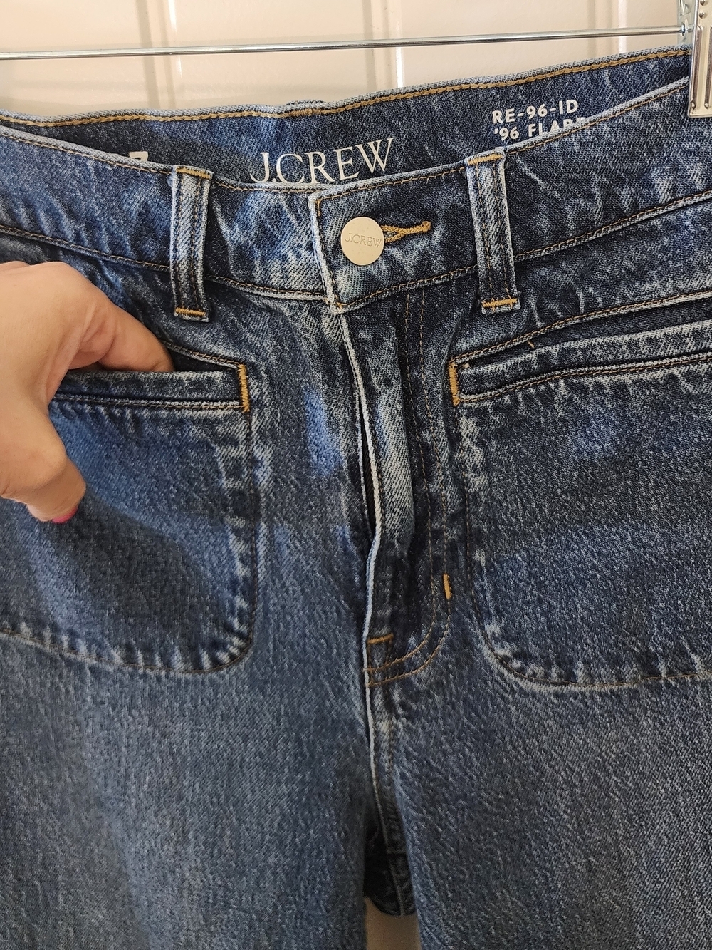 J.Crew 90s Flare Jeans Size 27 Medium Wash High Rise Retro Denim - Picture 5 of 11